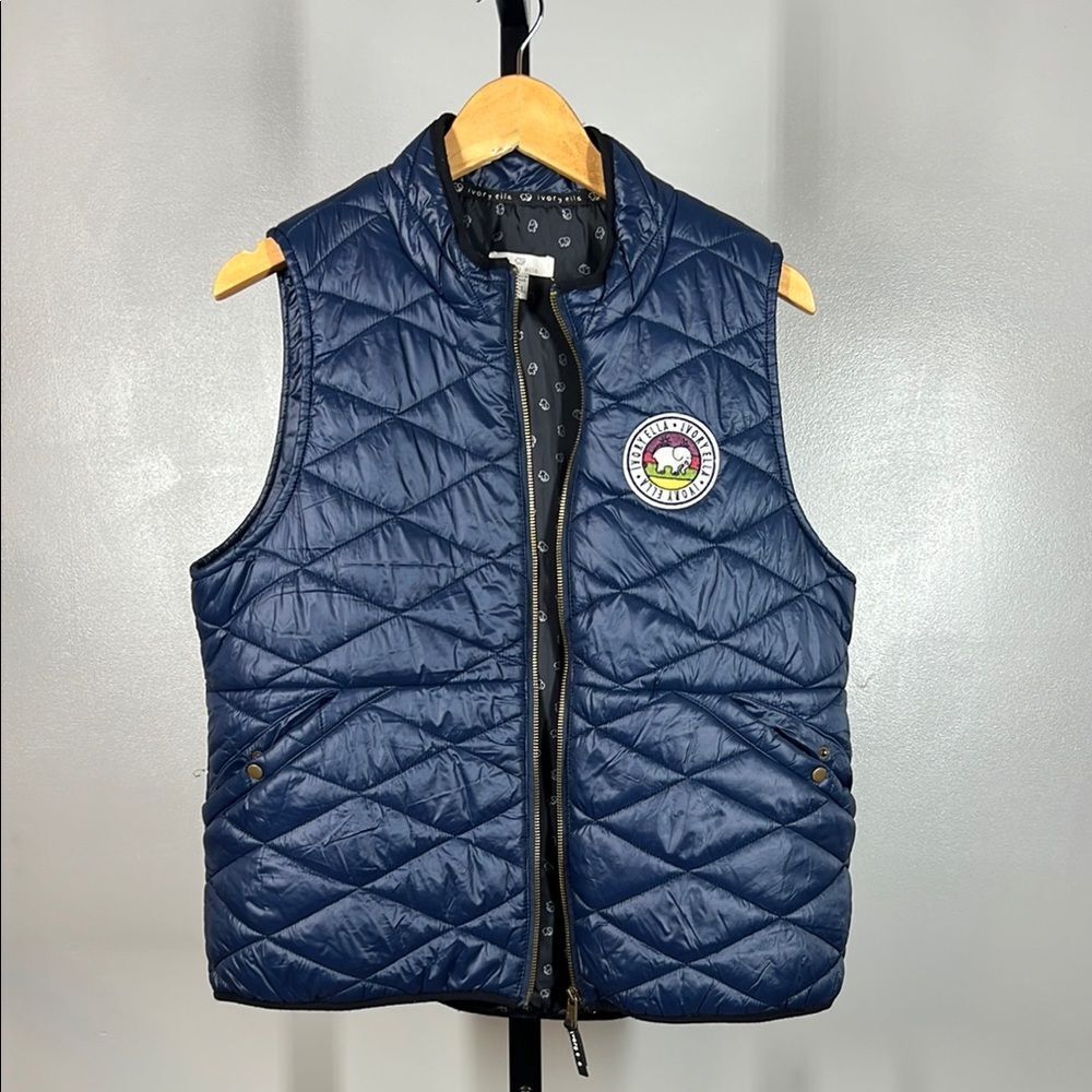 Ivory Ella Blue Quilted Vest